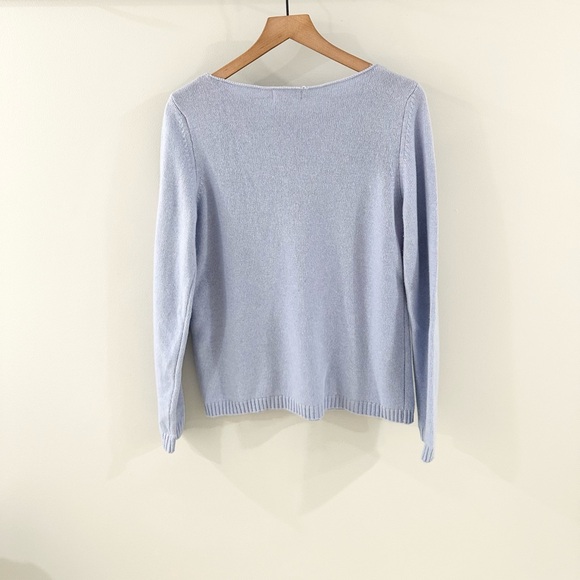 Benedetta B Swiss Dot Wool/Cashmere Blend Sweater Blue Size Large - Picture 5 of 5
